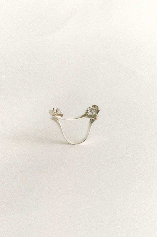 Crystal Flower Dual Ring