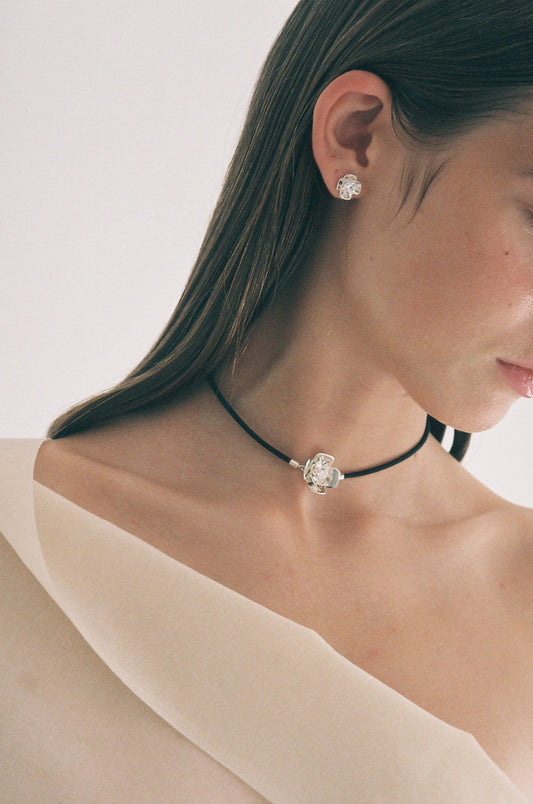 Crystal Flower Studs