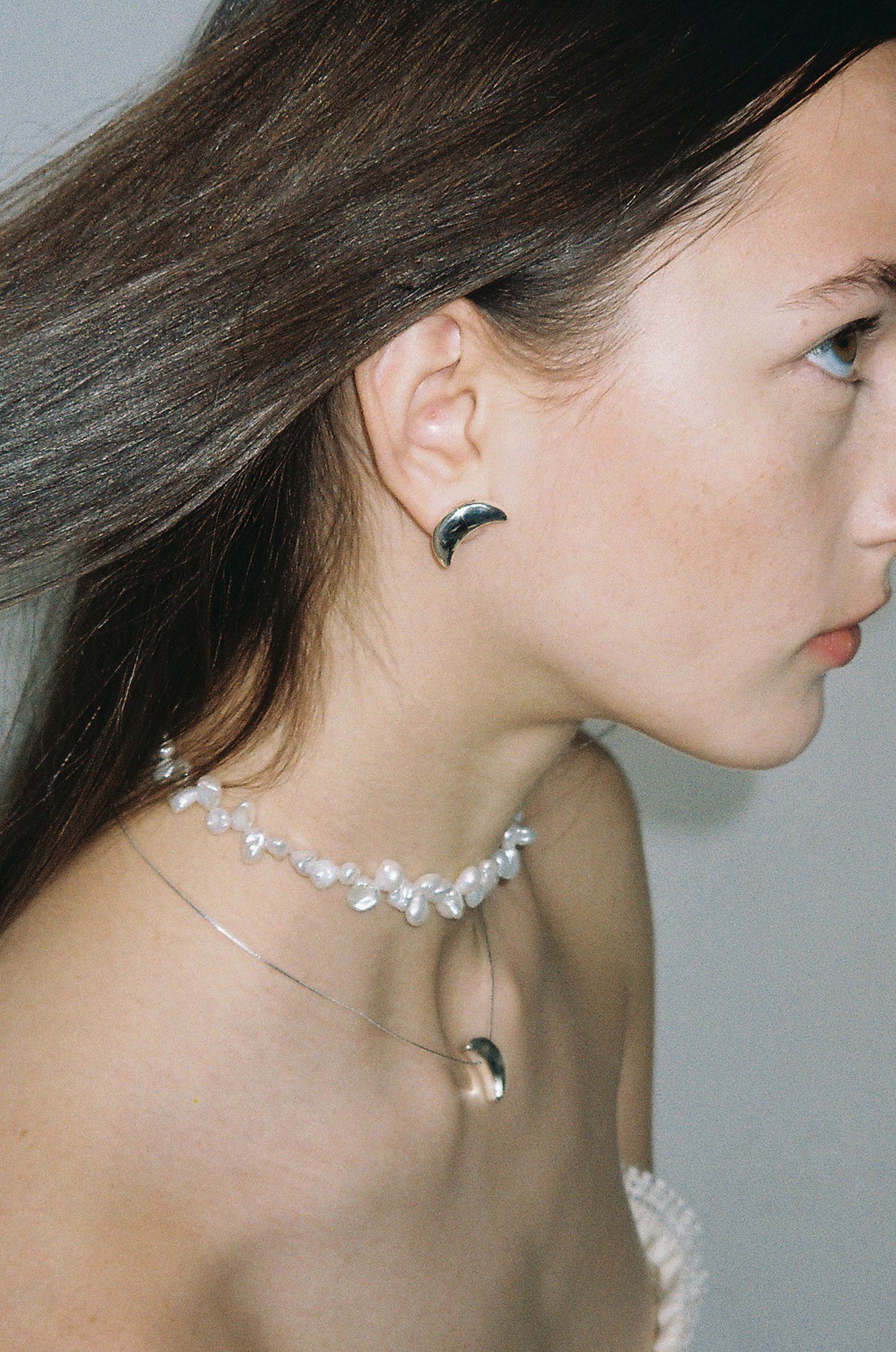 Sculpted Moon Studs