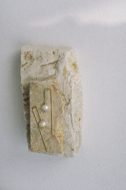 Thread Earrings, Vermeil