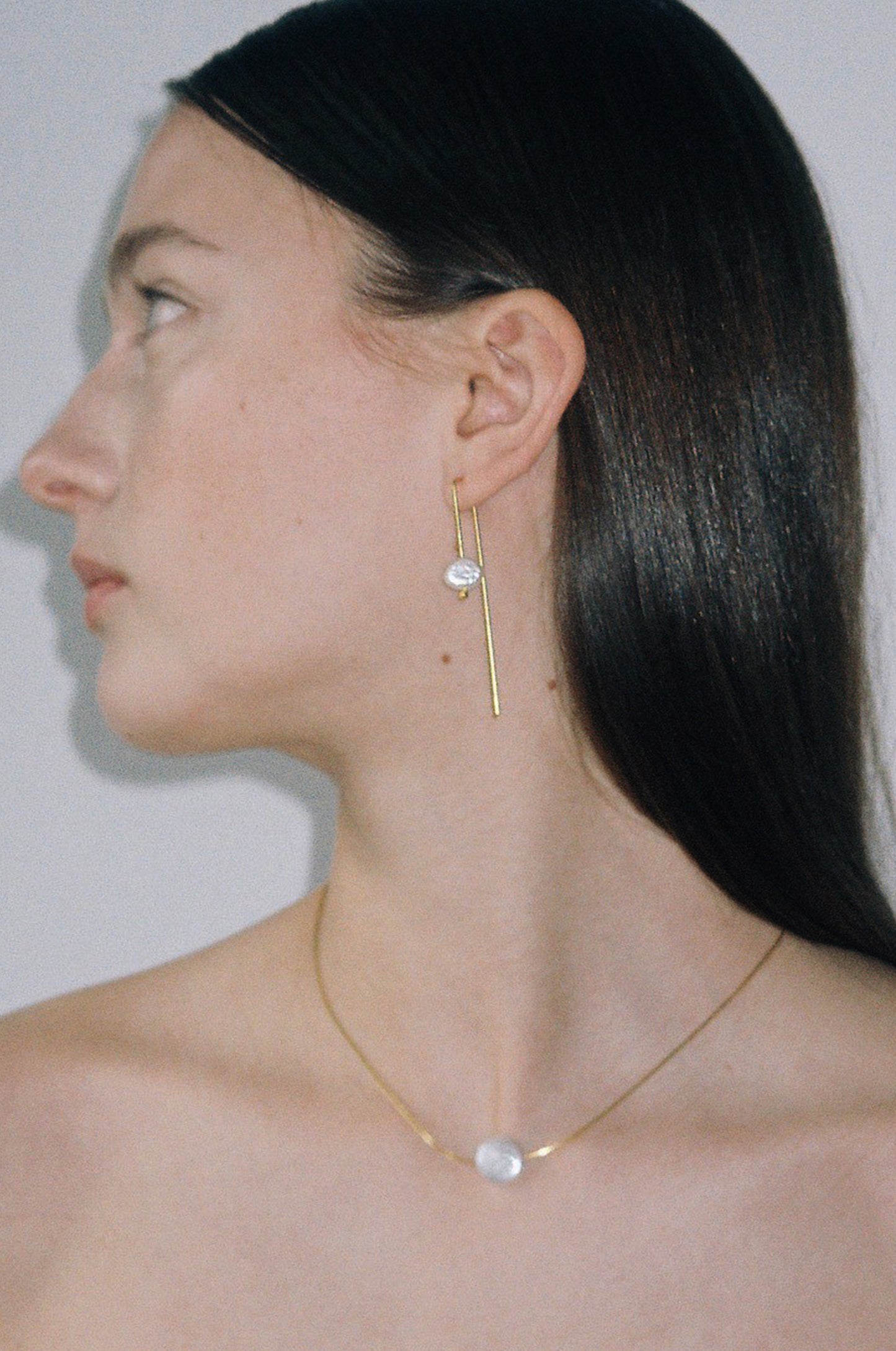 Thread Earrings, Vermeil